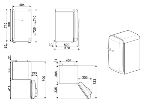 Купить Холодильник SMEG FAB5LPK3 — Фото 3