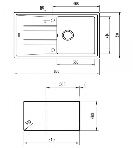 Купить Мойка TEKA STONE 50 B-TG METALLIC BLACK ручной слив — Фото 2