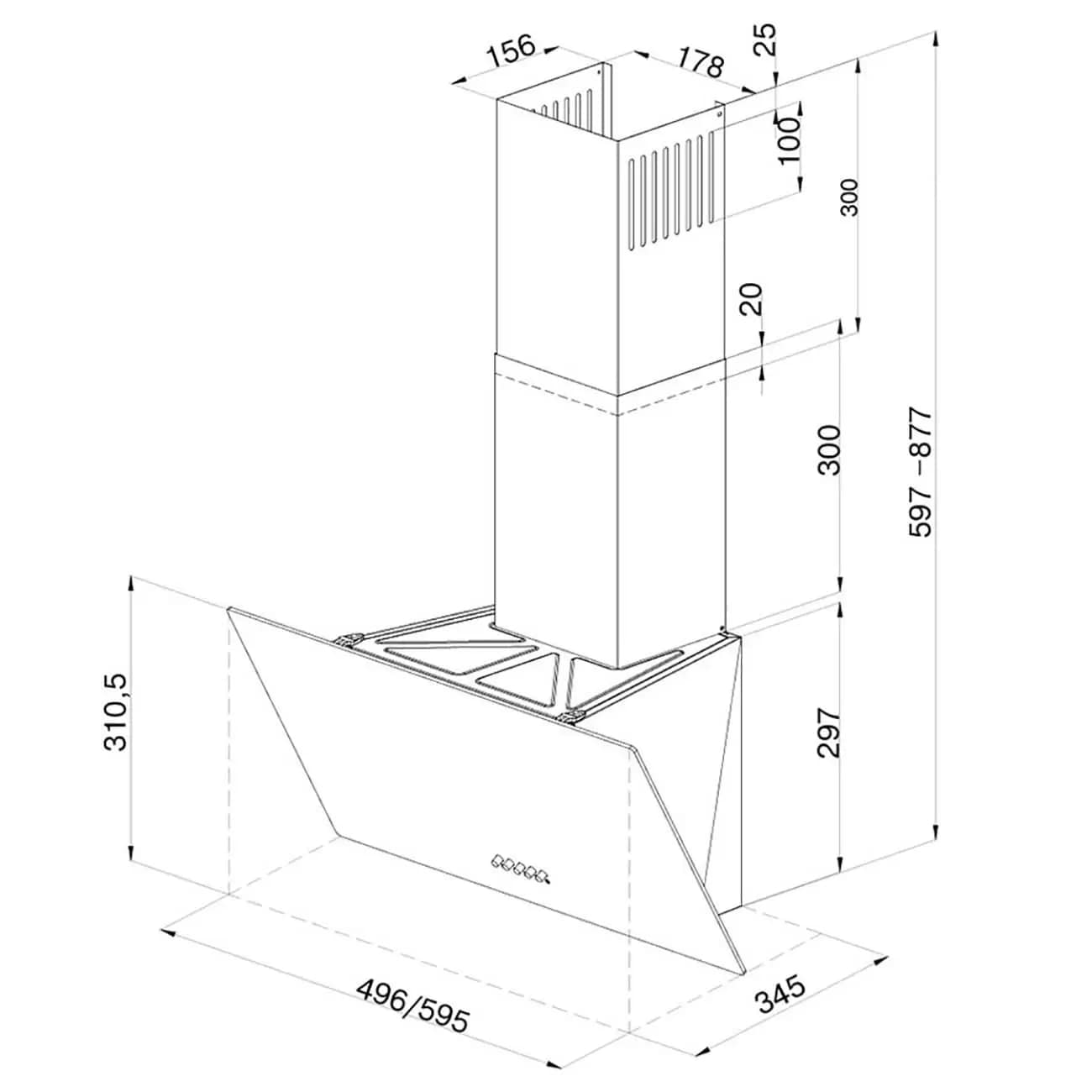 Купить Наклонная вытяжка KRONA HELGA 500 white PB — Фото 6