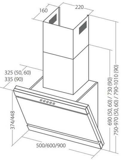 Купить Наклонная вытяжка AKPO WK-4 Kastos eco 60 см. черный — Фото 4
