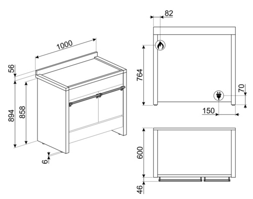 Купить Комбинированная плита SMEG A2BL-81 — Фото 2