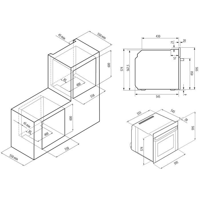 Купить Электрический духовой шкаф KRONA PRONTO 60 BL — Фото 2