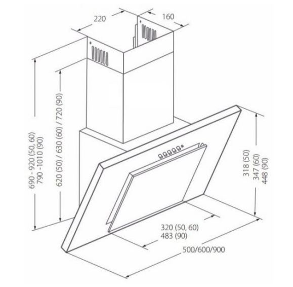 Купить Наклонная вытяжка AKPO WK-4 Nero Eco 50 BK — Фото 3