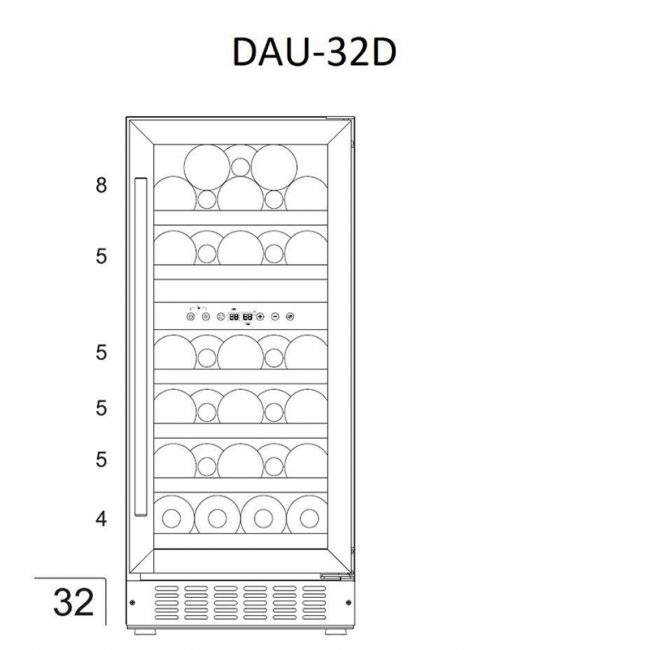Купить Встраиваемый винный шкаф DUNAVOX DAUF-32.78DB — Фото 2