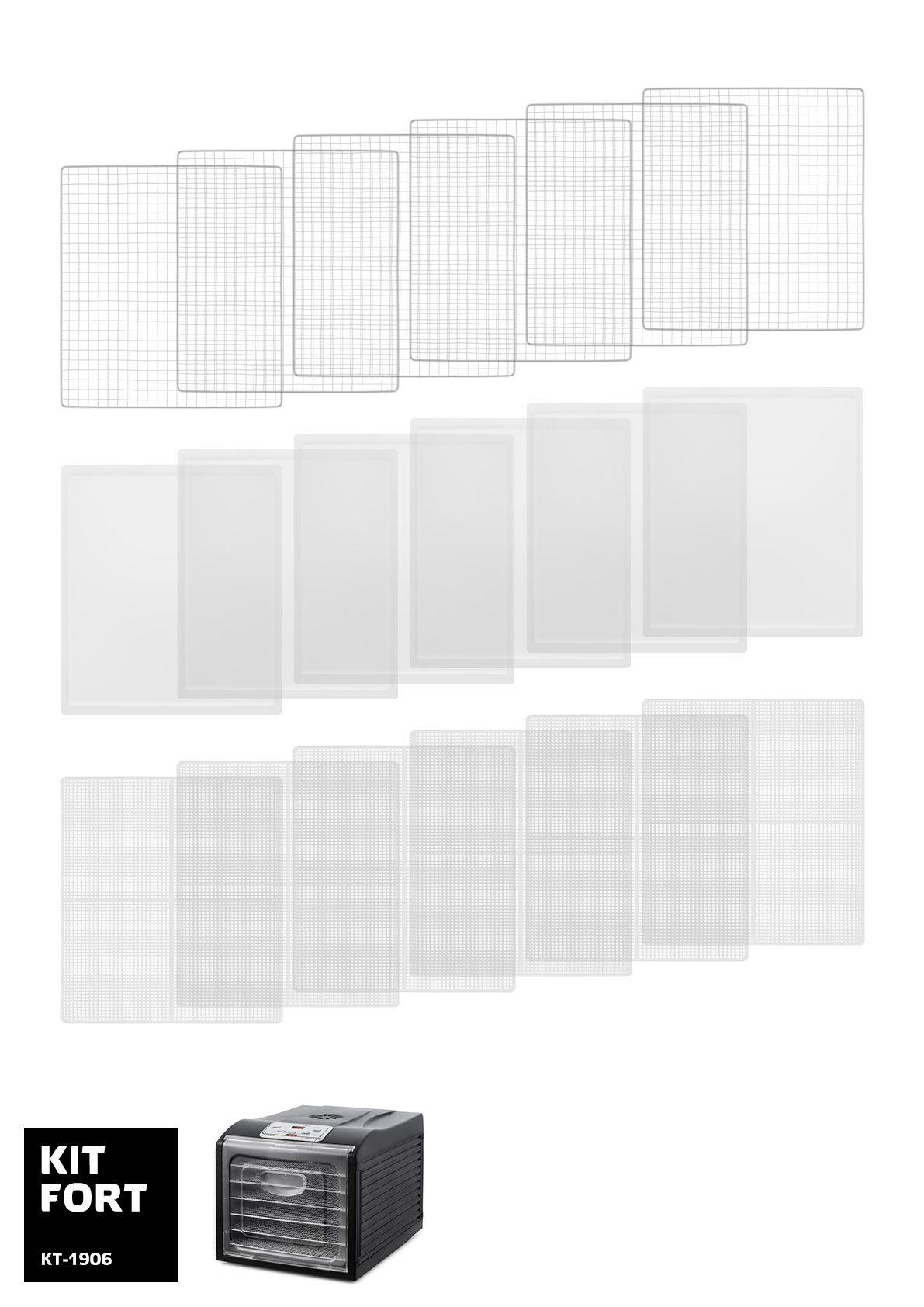 Купить Сушилка для овощей и фруктов Kitfort KT-1906, 6 под. — Фото 2