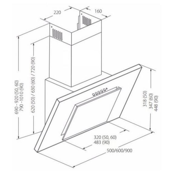 Купить Наклонная вытяжка AKPO WK-4 Nero Eco 50 WH — Фото 2