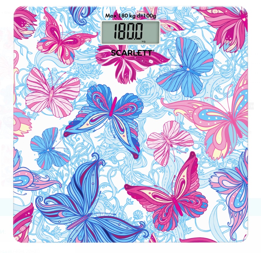 Напольные весы Scarlett SC-BS33E080 Butterflies																		 — описание, фото, цены в интернет-магазине PT Stores
