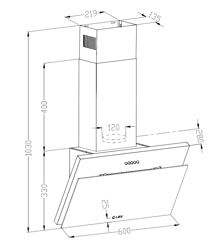 Купить Наклонная вытяжка LEX Luka 600 черный — Фото 6