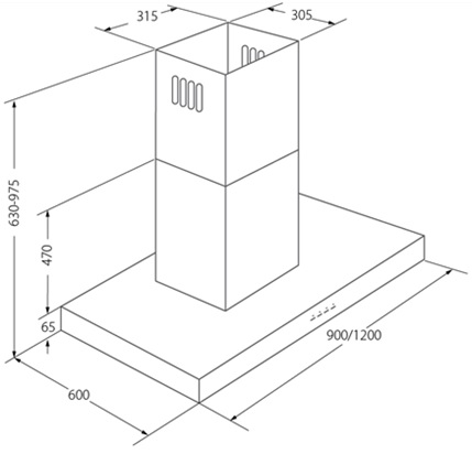 Купить Островная вытяжка AKPO WK-9 Исла Феникс гласс 90 см. черный — Фото 4