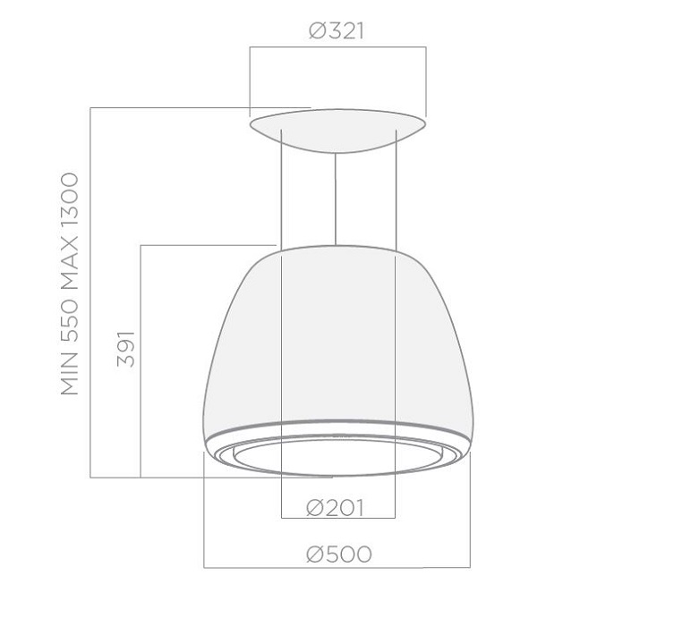 Купить Островная вытяжка ELICA EDITH HEAVYMETAL/F/50 — Фото 4