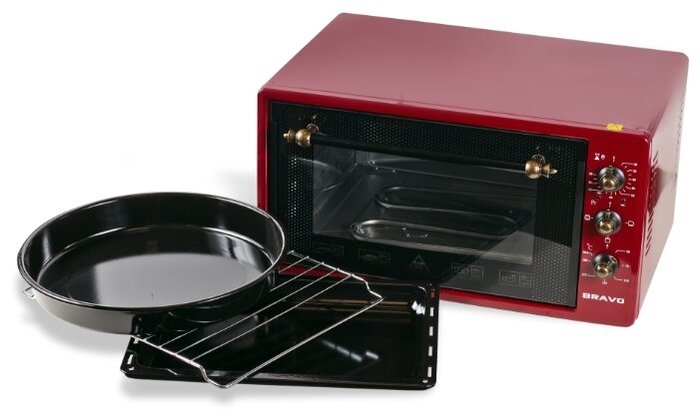 Купить Мини-печь BRAVO FO-45RR красная  ретро — Фото 2