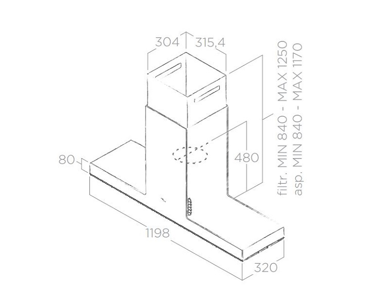 Купить Островная вытяжка ELICA HAIKU ISLAND CONCRETE/A/120 — Фото 2