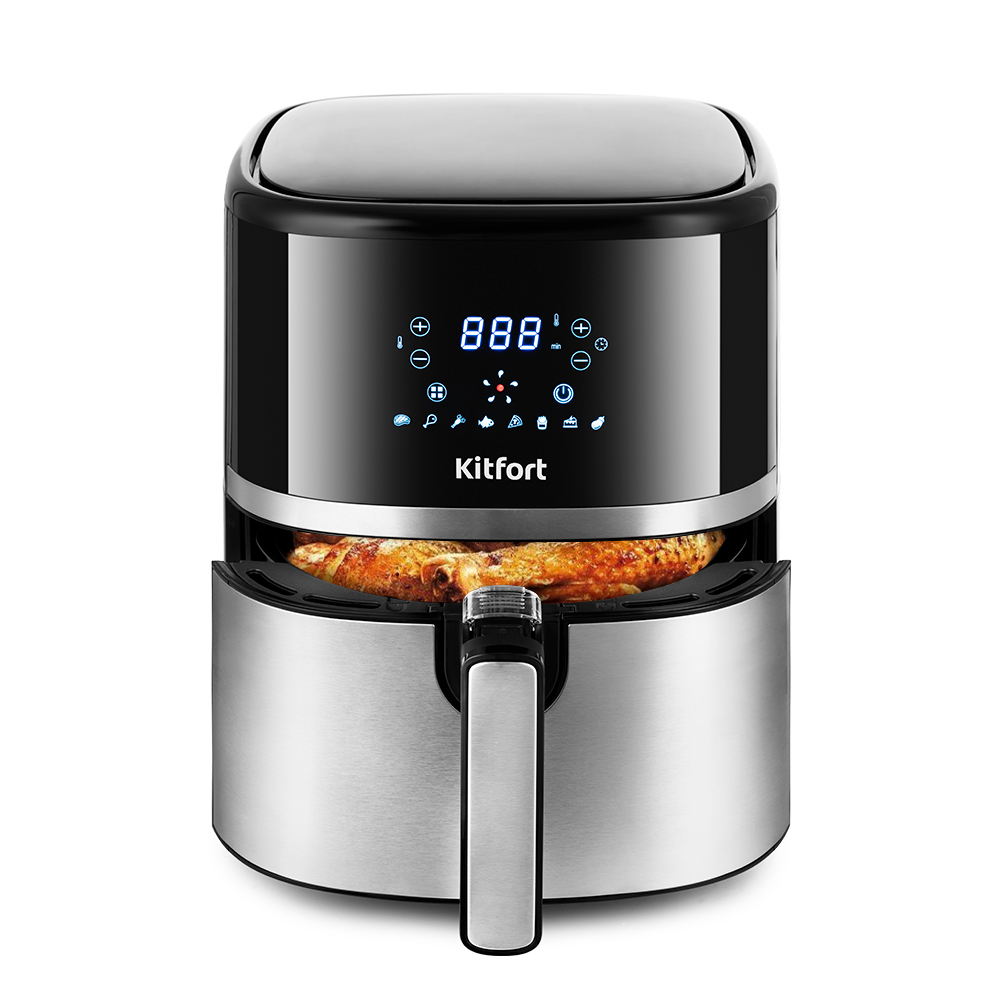 Аэрогриль Kitfort КТ-2221 черный/серебристый																		 — описание, фото, цены в интернет-магазине PT Stores