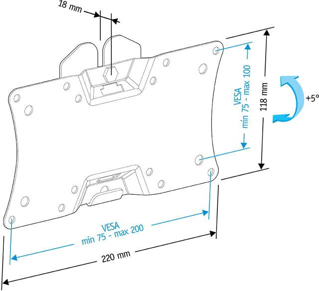 Купить Кронштейн HOLDER LCDS-5060 черный глянец — Фото 2