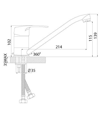 Купить Смеситель Rossinka F40-21U Смеситель для кухни — Фото 2