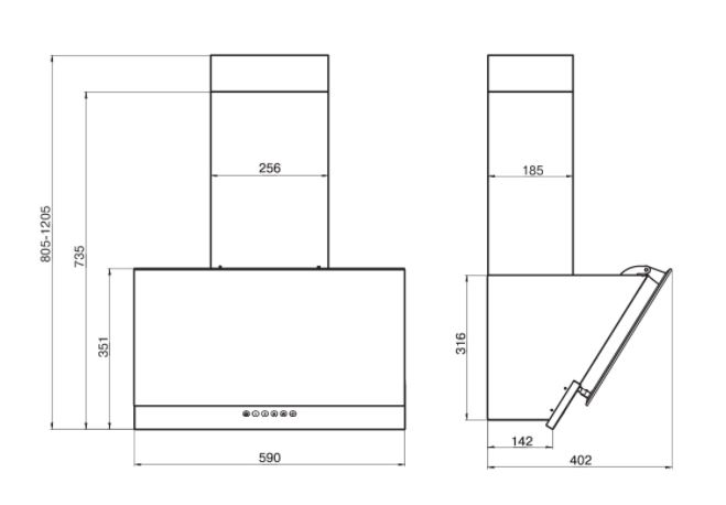 Купить Наклонная вытяжка ELIKOR RX6754X6 нерж/цемент — Фото 2