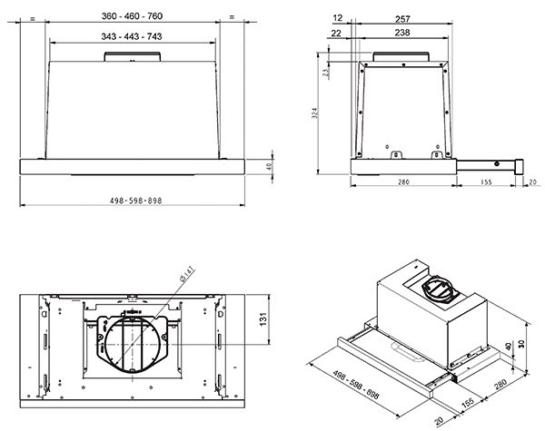 Купить Вытяжка встраиваемая SMEG KSET600HXE — Фото 3