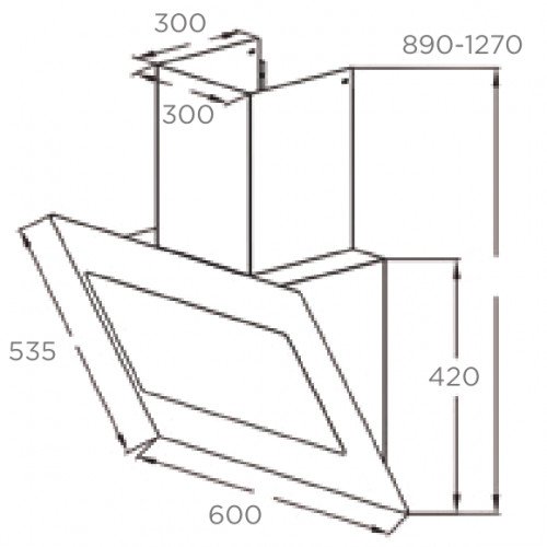 Купить Наклонная вытяжка Midea MH60AN582GW — Фото 2