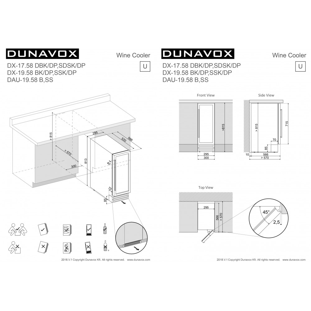 Купить Встраиваемый винный шкаф DUNAVOX DAU-19.58W — Фото 2