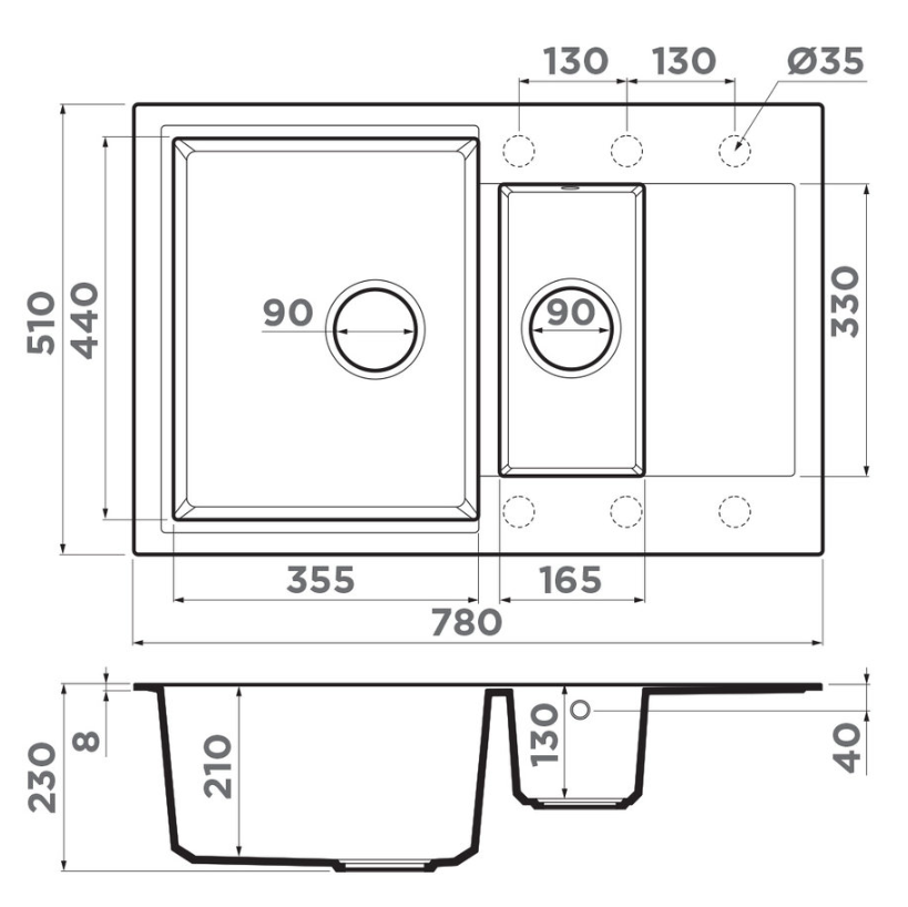 Купить Мойка OMOIKIRI Daisen 78-2T-EV Tetogranit/эверест — Фото 2