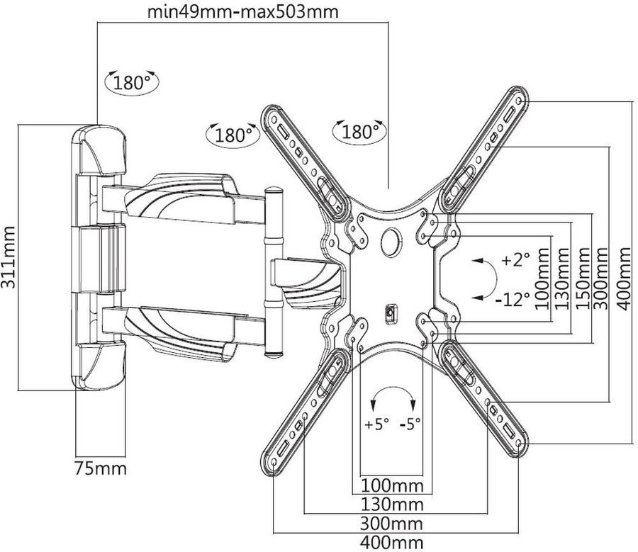 Купить Кронштейн ULTRAMOUNTS UM 871 черный — Фото 2