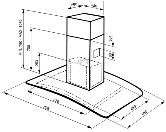 Купить Островная вытяжка SMEG KIV90X-1 — Фото 2