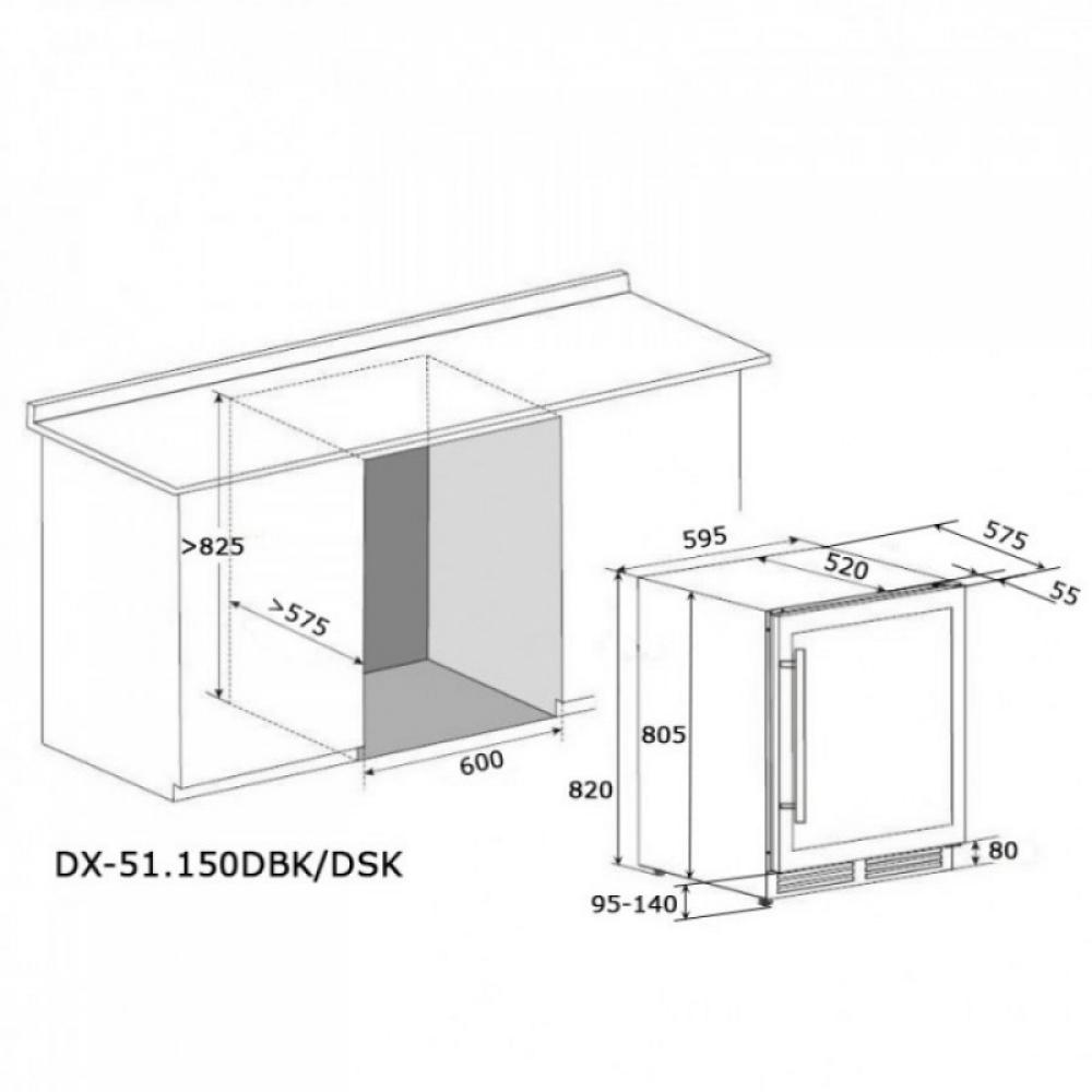 Купить Встраиваемый винный шкаф DUNAVOX DX-51.150DBK/DP — Фото 12
