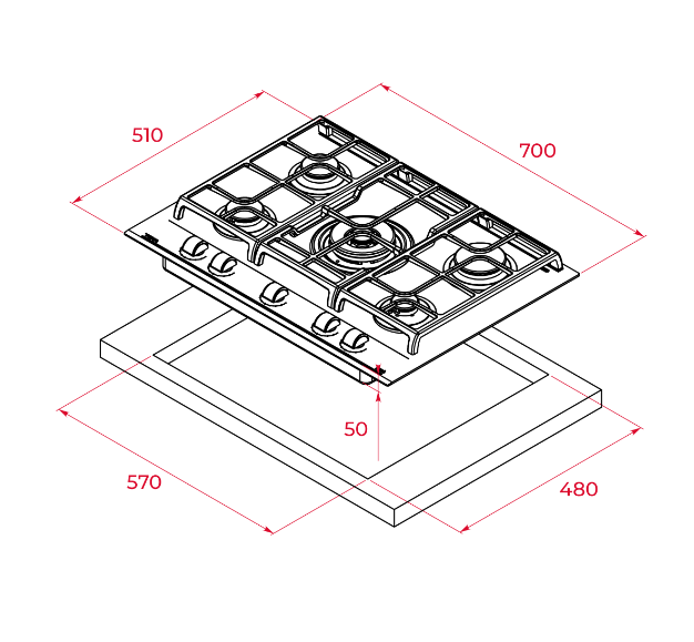 Купить Газовая варочная панель TEKA GZC 75330 XBN STONE GREY URBAN — Фото 2