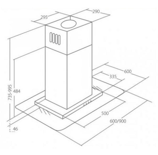 Купить Островная вытяжка AKPO WK-8 Исла Мираж 60 см. нержавейка — Фото 3