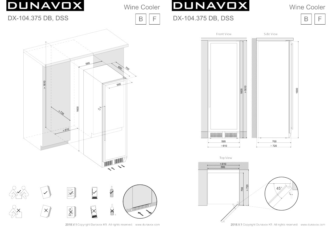 Купить Встраиваемый винный шкаф DUNAVOX DX-104.375DB — Фото 2