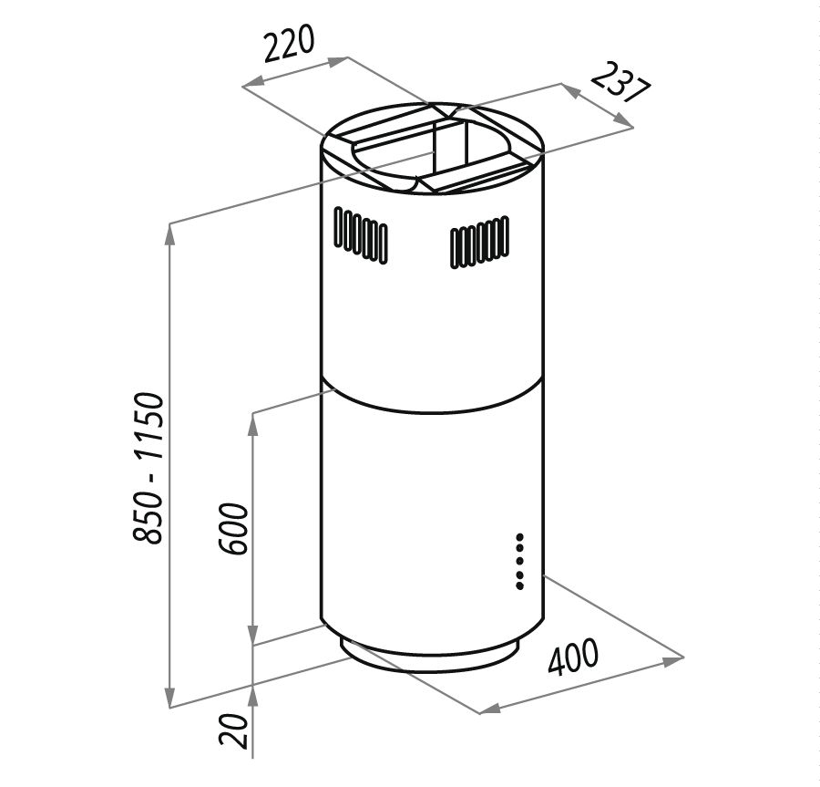 Купить Островная вытяжка MAUNFELD LEE 40 черный — Фото 2