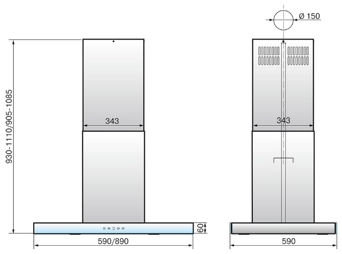 Купить Островная вытяжка ELIKOR Агат Island 90Н-1000-Е4Д нерж/черный — Фото 3
