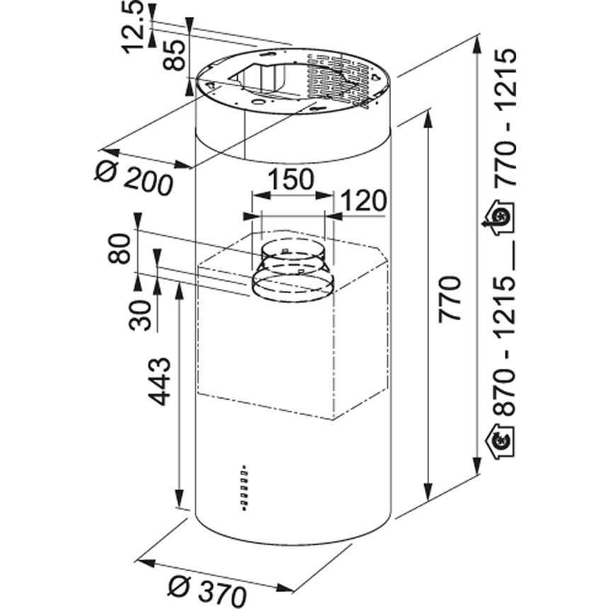 Купить Островная вытяжка FRANKE FTU PLUS 3707 I XS (335.0588.221) — Фото 2
