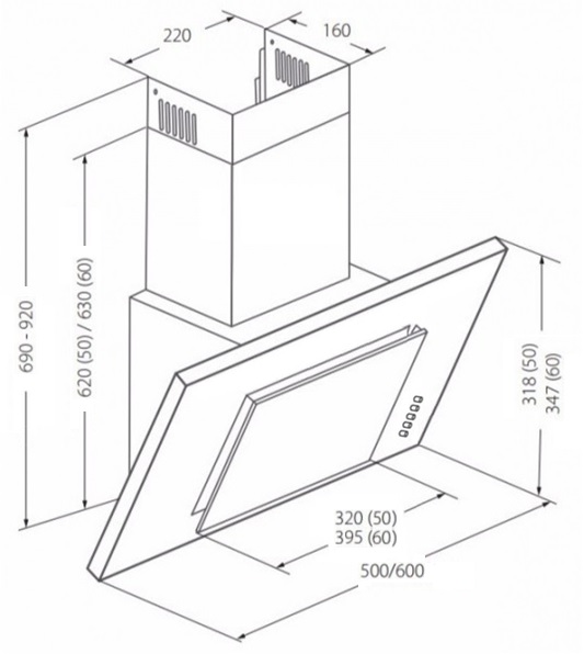 Купить Наклонная вытяжка AKPO WK-4 Оптима эко 60 см. Белый — Фото 3