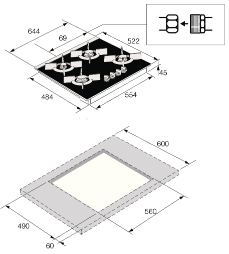 Купить Газовая варочная панель Asko HG8640BGB1 — Фото 5