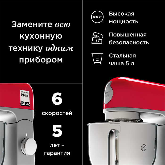 Купить Кухонный комбайн KENWOOD KMX 750 RD — Фото 6