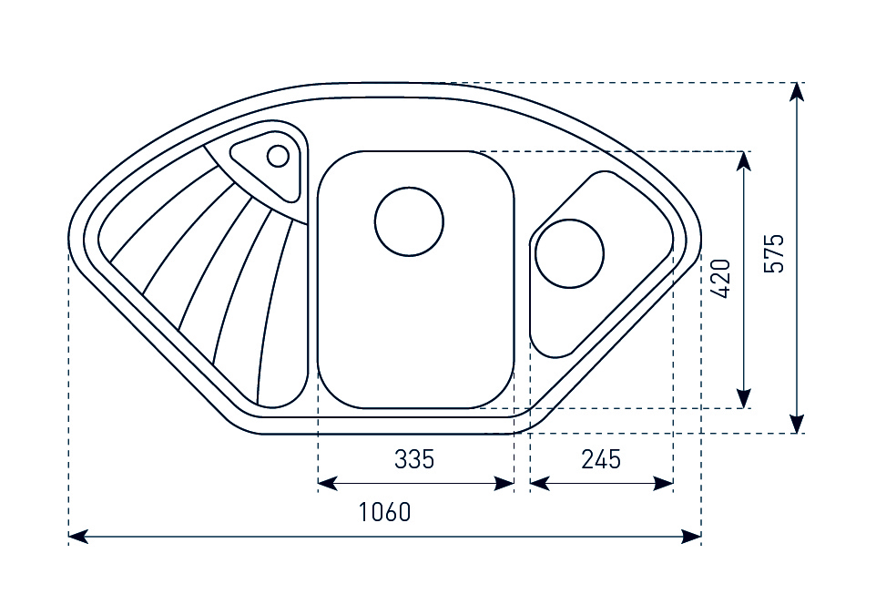 Купить Мойка Zigmund & Shtain Eckig 1000.2 Черн.базальт — Фото 4