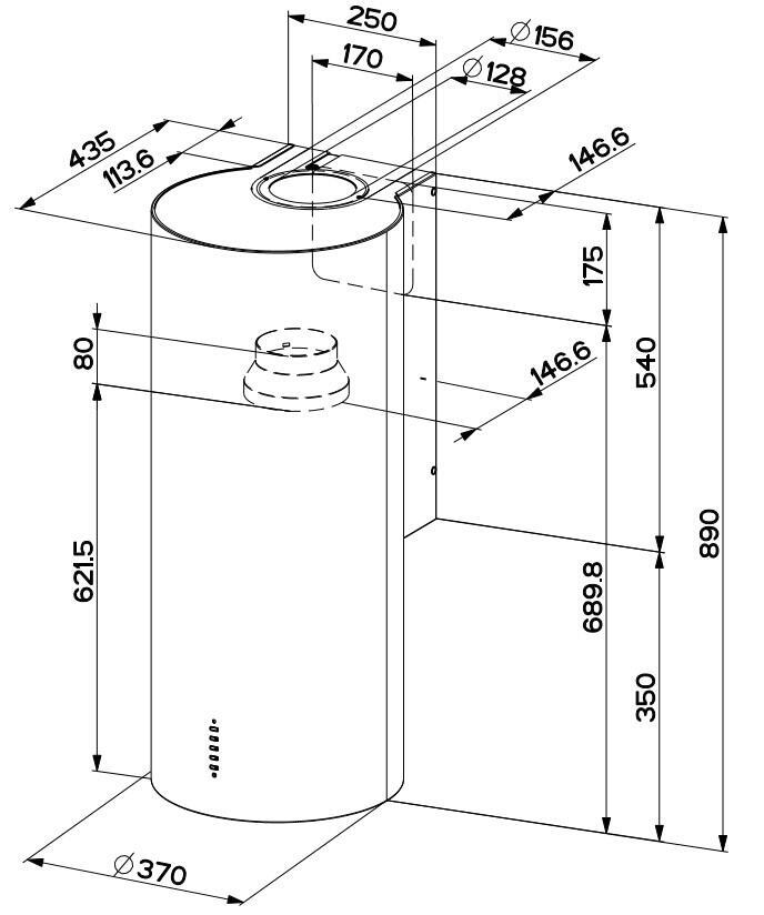 Купить Купольная вытяжка FABER CYLINDRA PLUS WH GLOSS A37 — Фото 2