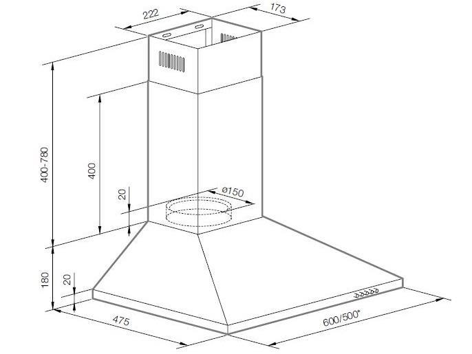 Купить Купольная вытяжка GRAUDE DHP 50.0 E — Фото 2