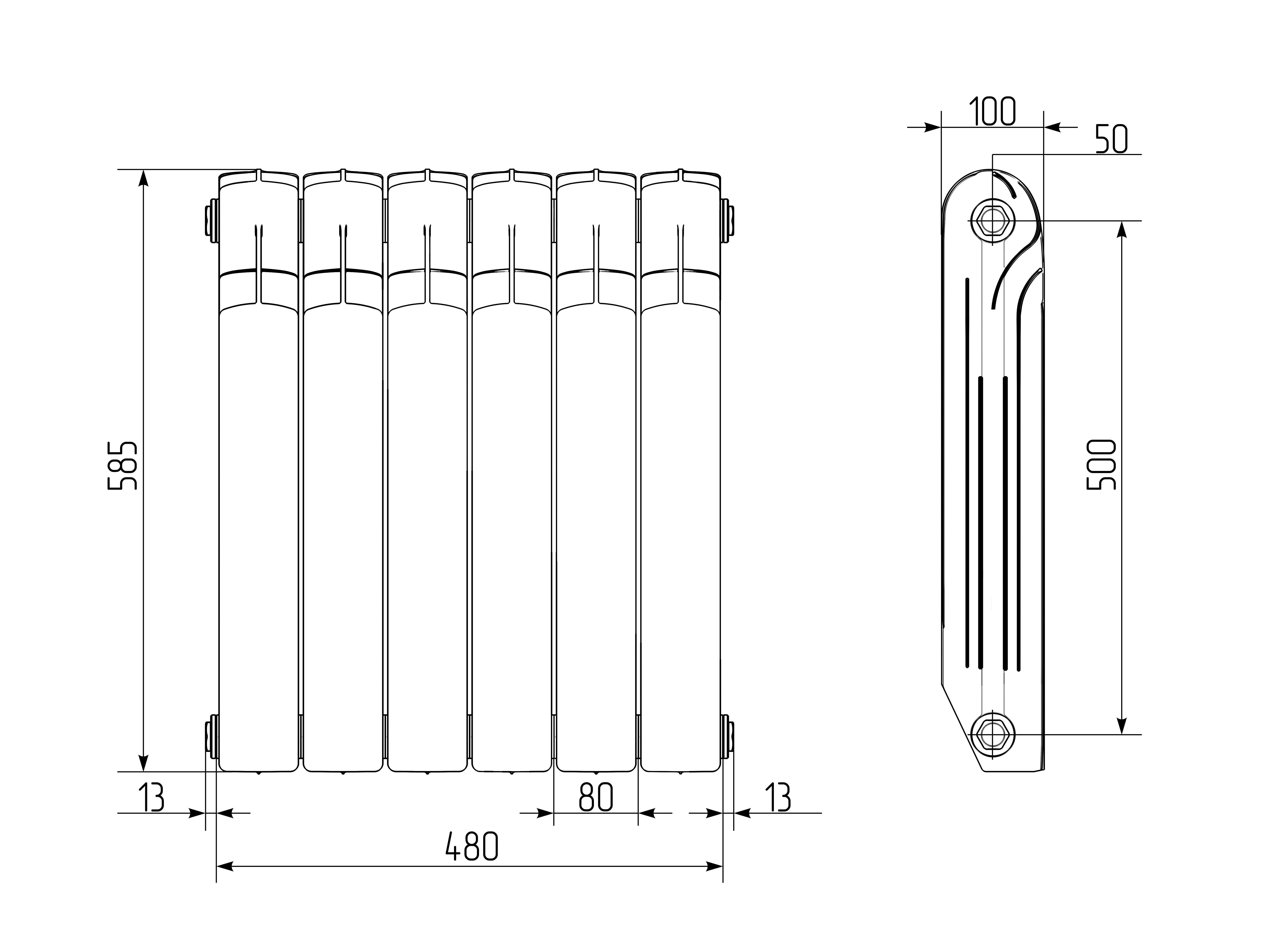 Купить Радиатор Royal Thermo Indigo Super+ 500 - 5 секц. — Фото 4