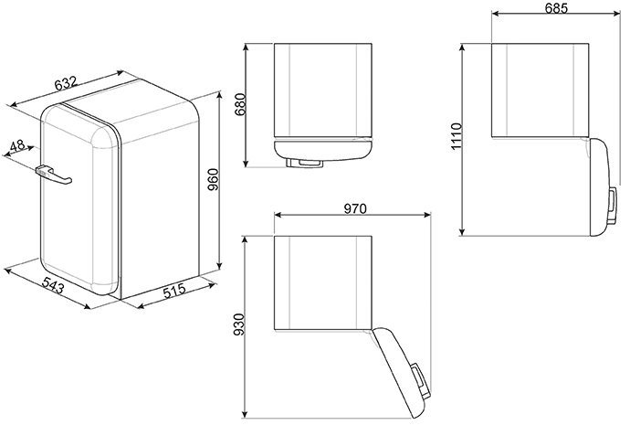 Купить Холодильник SMEG FAB10RWH2 — Фото 3