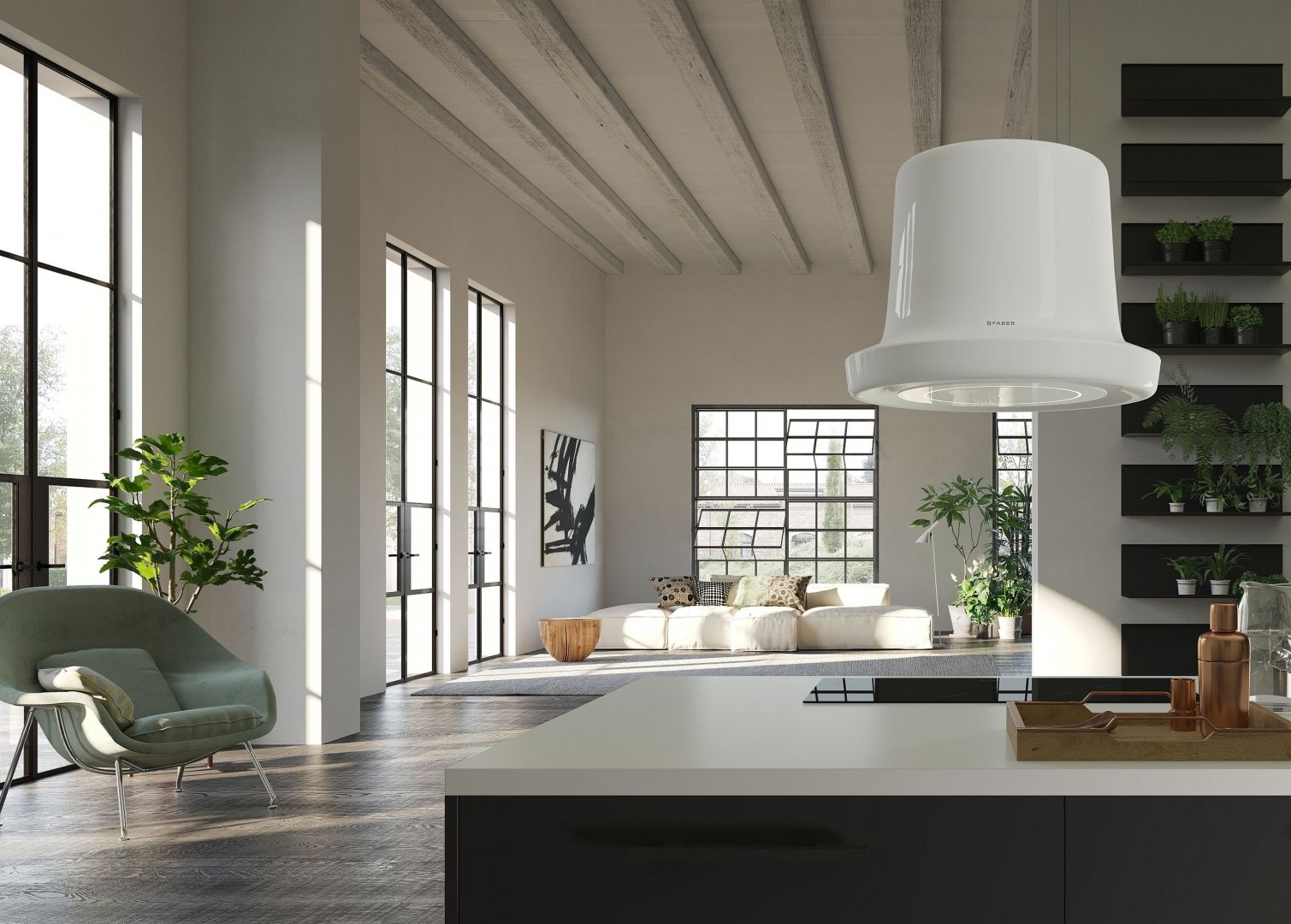 Купить Островная вытяжка FABER GLOW WH — Фото 3