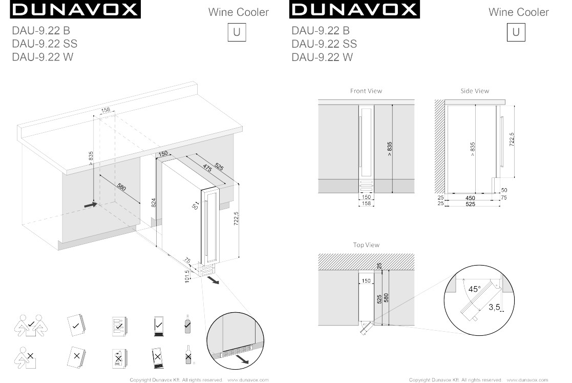 Купить Встраиваемый винный шкаф DUNAVOX DAU-9.22B — Фото 3