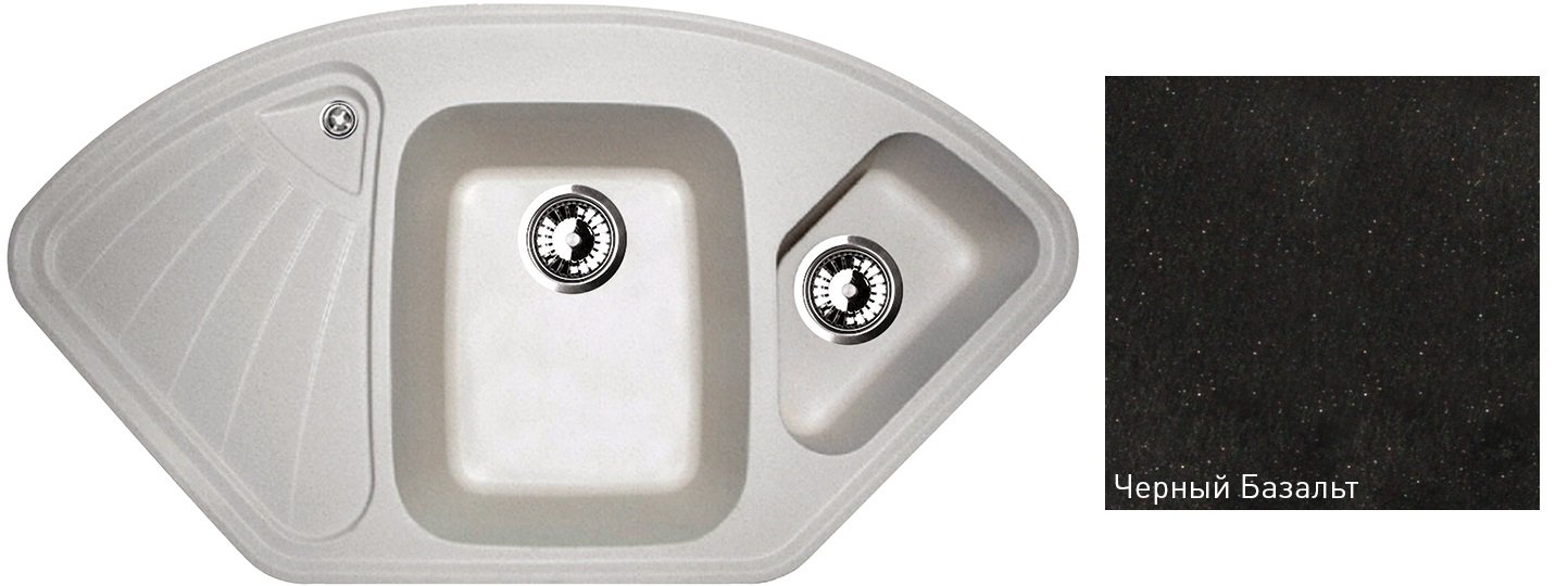Мойка Zigmund & Shtain Eckig 1000.2 Черн.базальт																		 — описание, фото, цены в интернет-магазине PT Stores