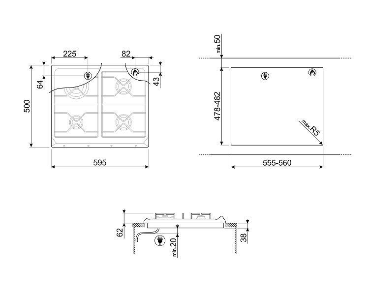 Купить Газовая варочная панель SMEG SRV864AVOGH2 — Фото 2