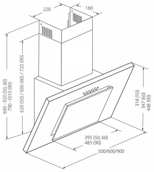 Купить Наклонная вытяжка AKPO WK-4 Nero eco 60 см. черный — Фото 4