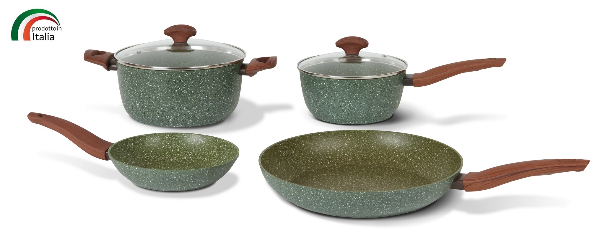 Купить  TVS Natura Induction Сковорода  28см, зеленая — Фото 2