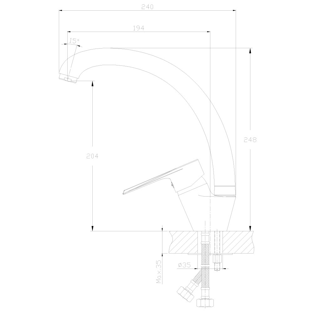 Купить Смеситель Rossinka RS28-23 Смеситель для кухни — Фото 2