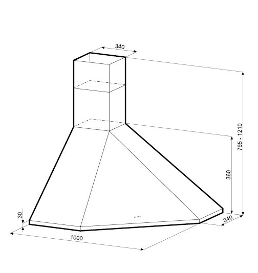 Купить Купольная вытяжка KRONA KAROL 1000 INOX 5Р — Фото 3