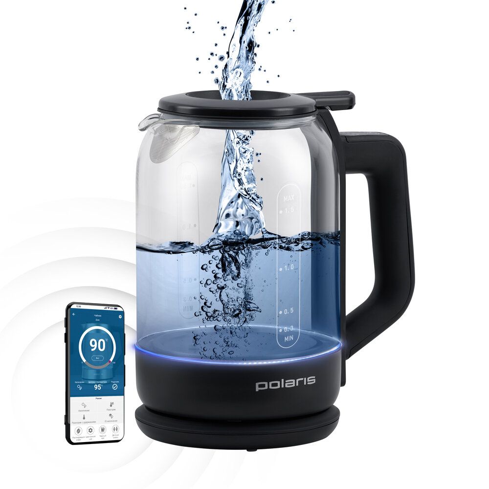 Чайник POLARIS PWK 1720CGLD WIFI  черный																		 — описание, фото, цены в интернет-магазине PT Stores